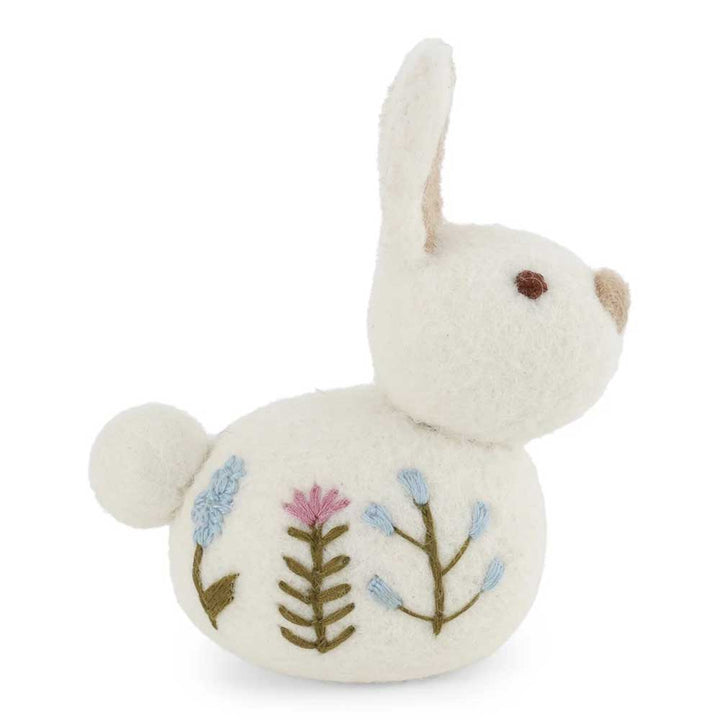Gry & Sif - Sitzender Hase Filz mit Blumenstickerei