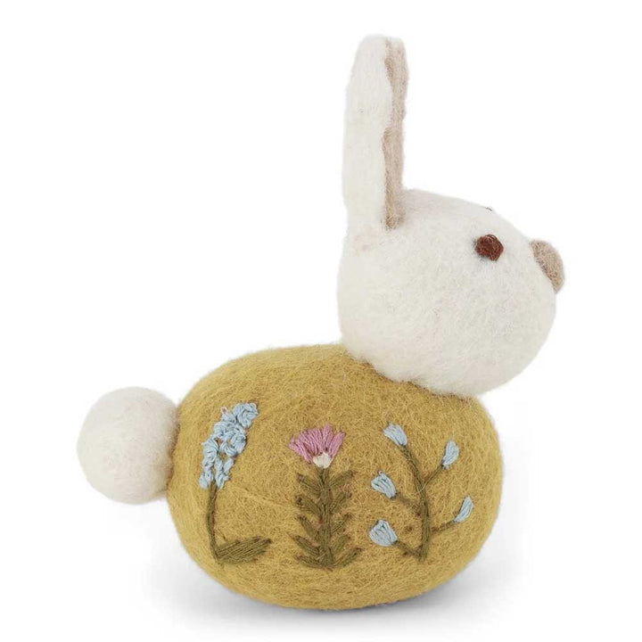 Gry & Sif - Sitzender Hase Filz mit Blumenstickerei