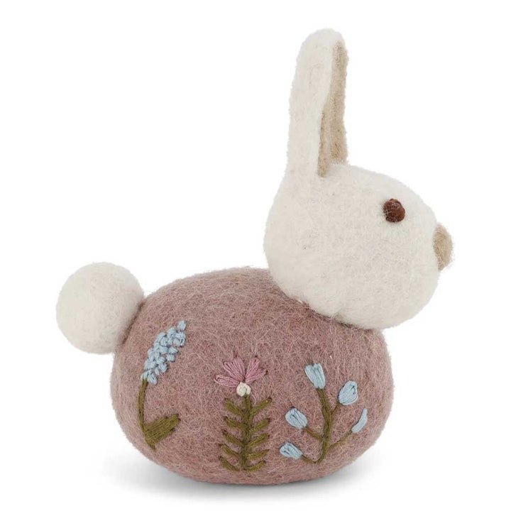 Gry & Sif - Sitzender Hase Filz mit Blumenstickerei