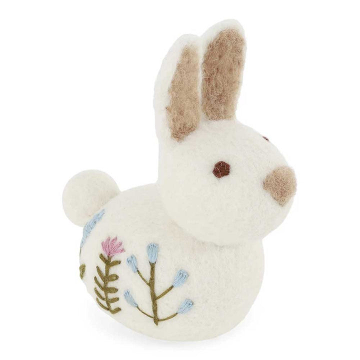 Gry & Sif - Sitzender Hase Filz mit Blumenstickerei