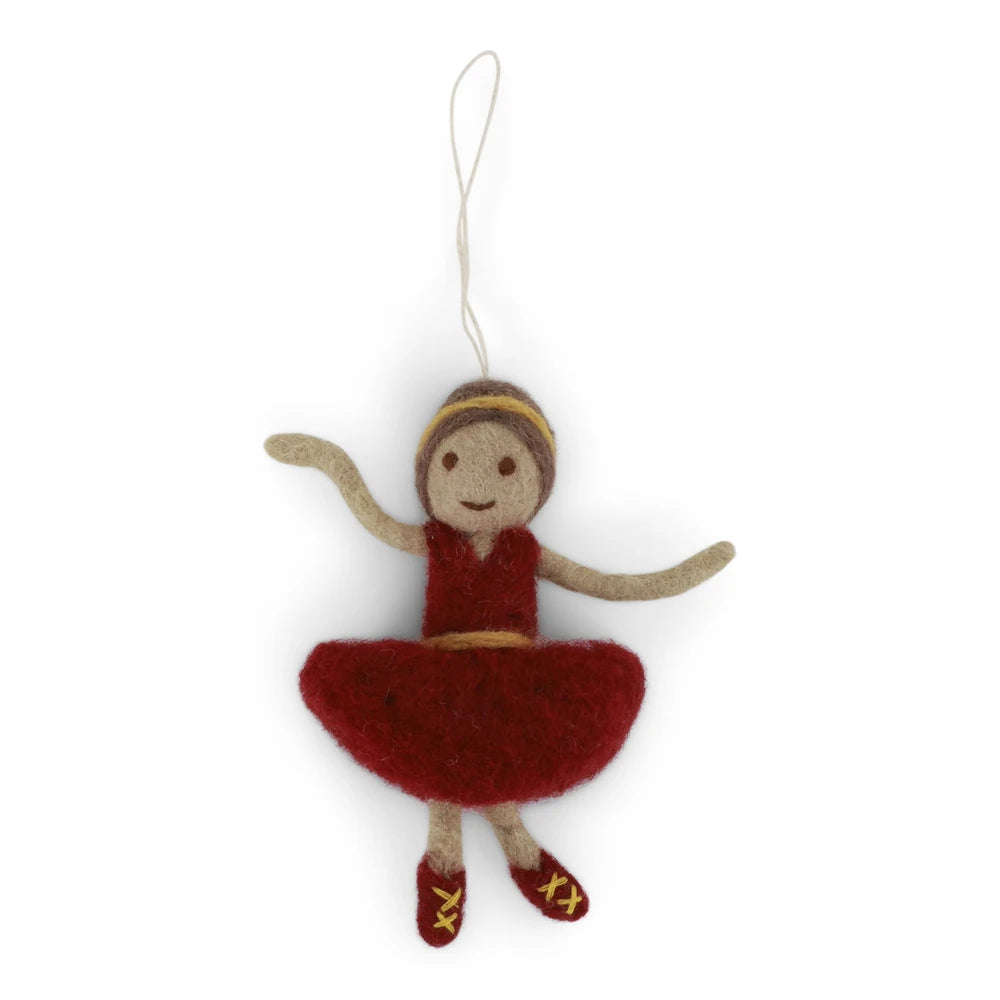 Gry & Sif - Ballerina Anhänger Filz Rotes Kleid