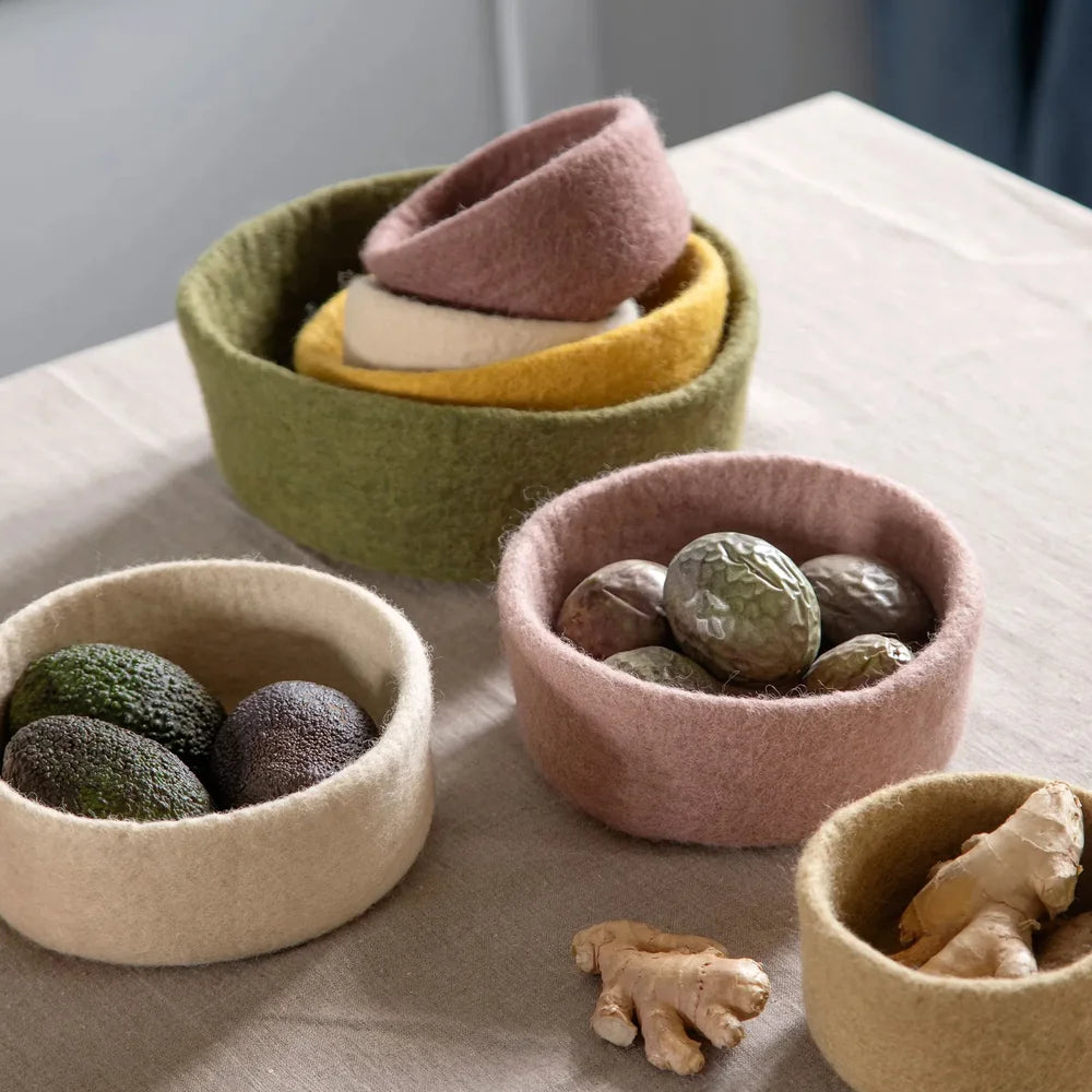 Gry & Sif - Schale Filz Lavendel – 3er-Set