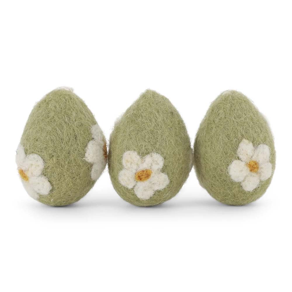 Gry & Sif - Anhänger Eier Blume Filz 3er-Set