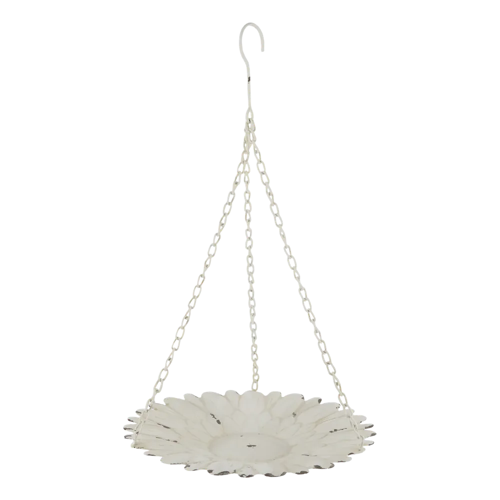 Chic Antique - Hängeschale Blume Eisen Antik Creme