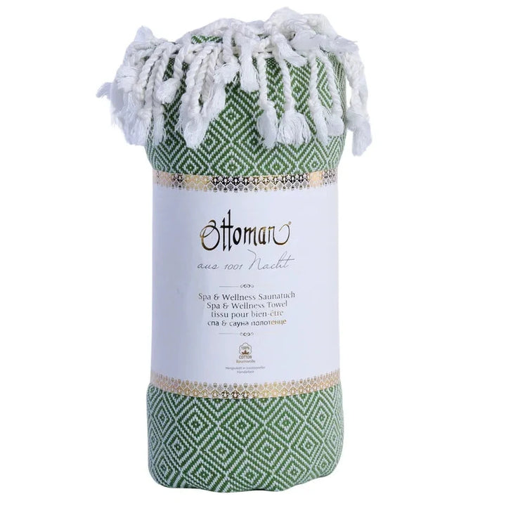 Ottoman - Hamamtuch Raute Olive Grün