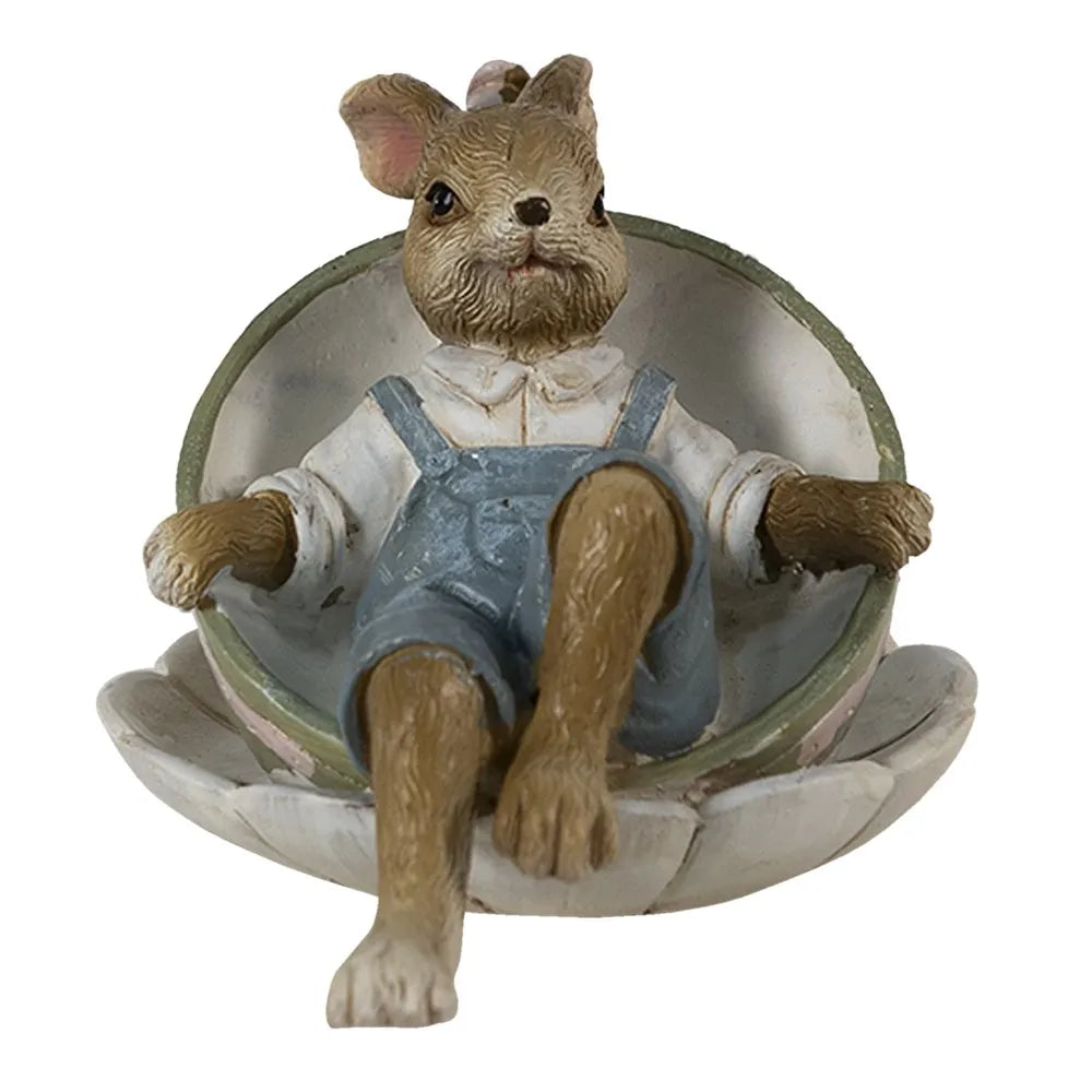 Clayre & Eef - Hase in Teetasse Braun Grün