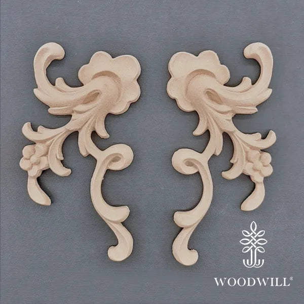 JDL Vintage Paint - Holzgeschnitztes Deko-Set, 2-teilig Ornament DIY