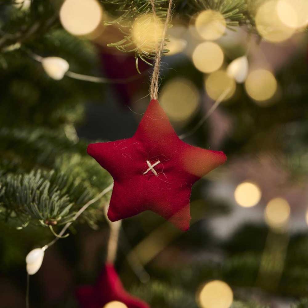 Ib Laursen - Anhänger Stern Stoff My Nostalgic Christmas