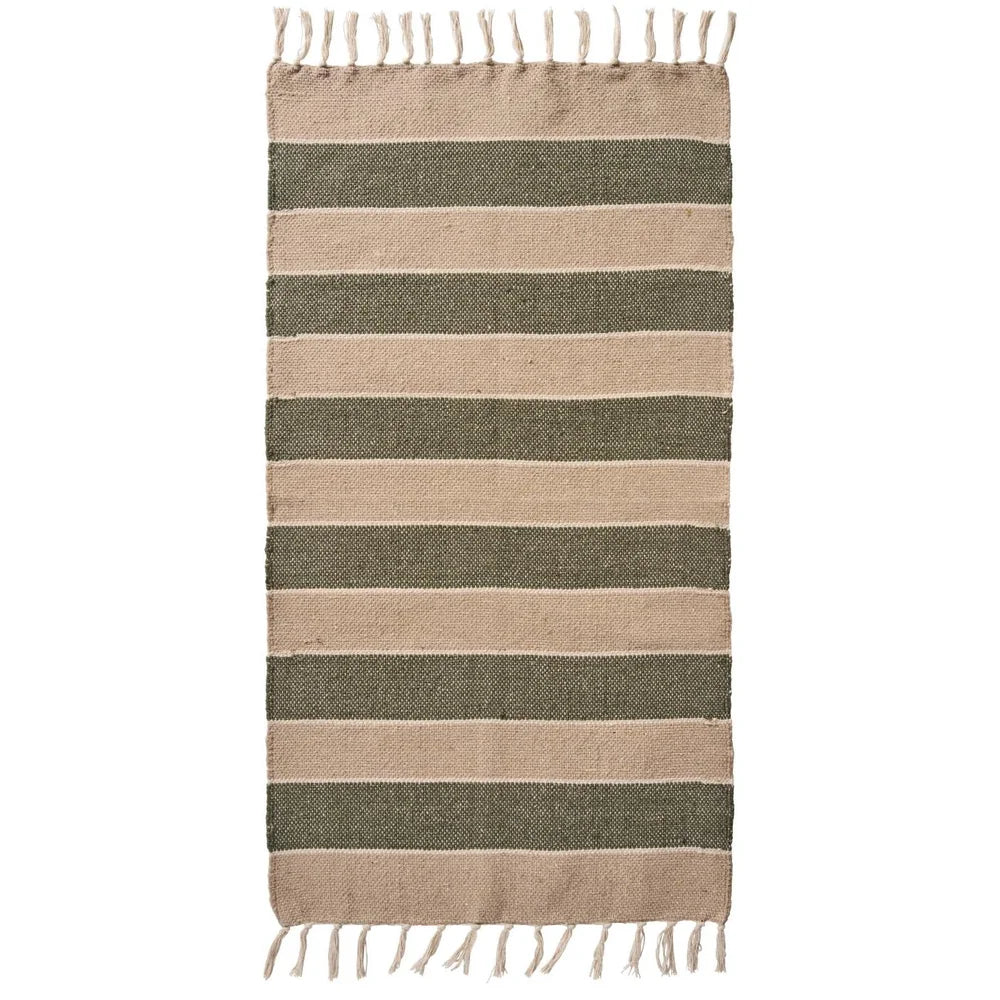Ib Laursen - Bodenläufer, creme, beige und olivengrüne Streifen