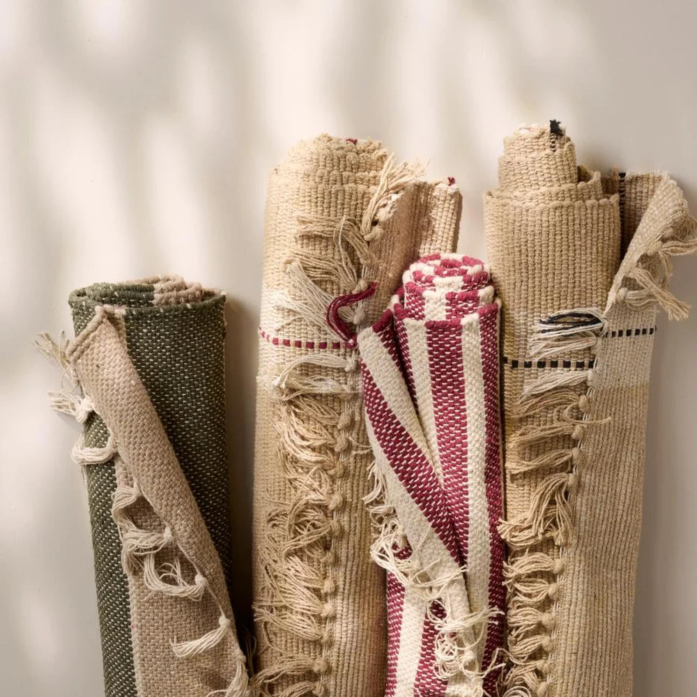 Ib Laursen - Bodenläufer, creme und beige, mit schwarzen Streifen