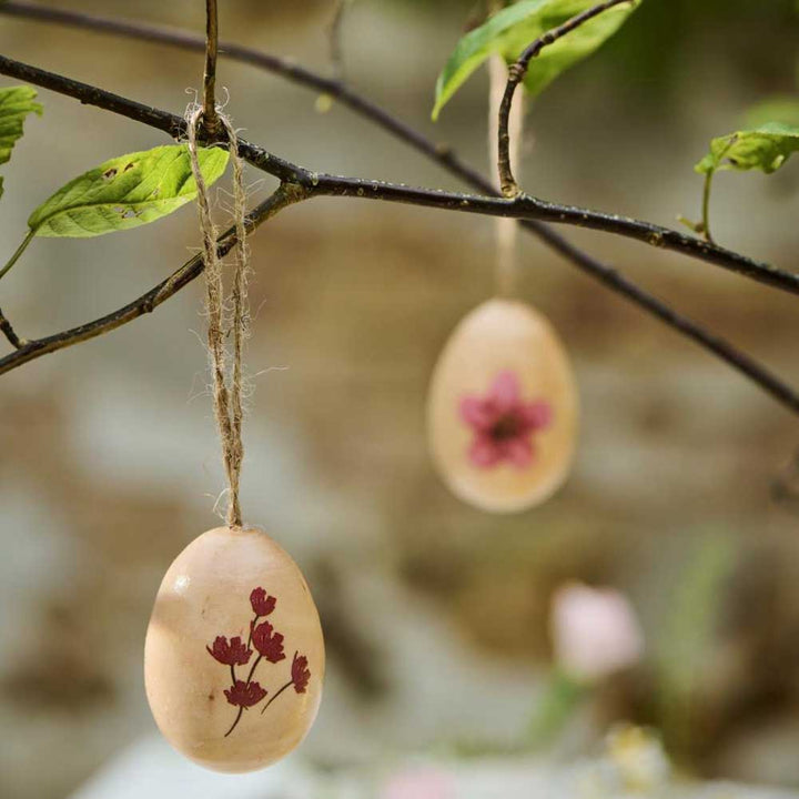 Ib Laursen - Ei Holz zum hängen mit Blumenmuster 3er-Set
