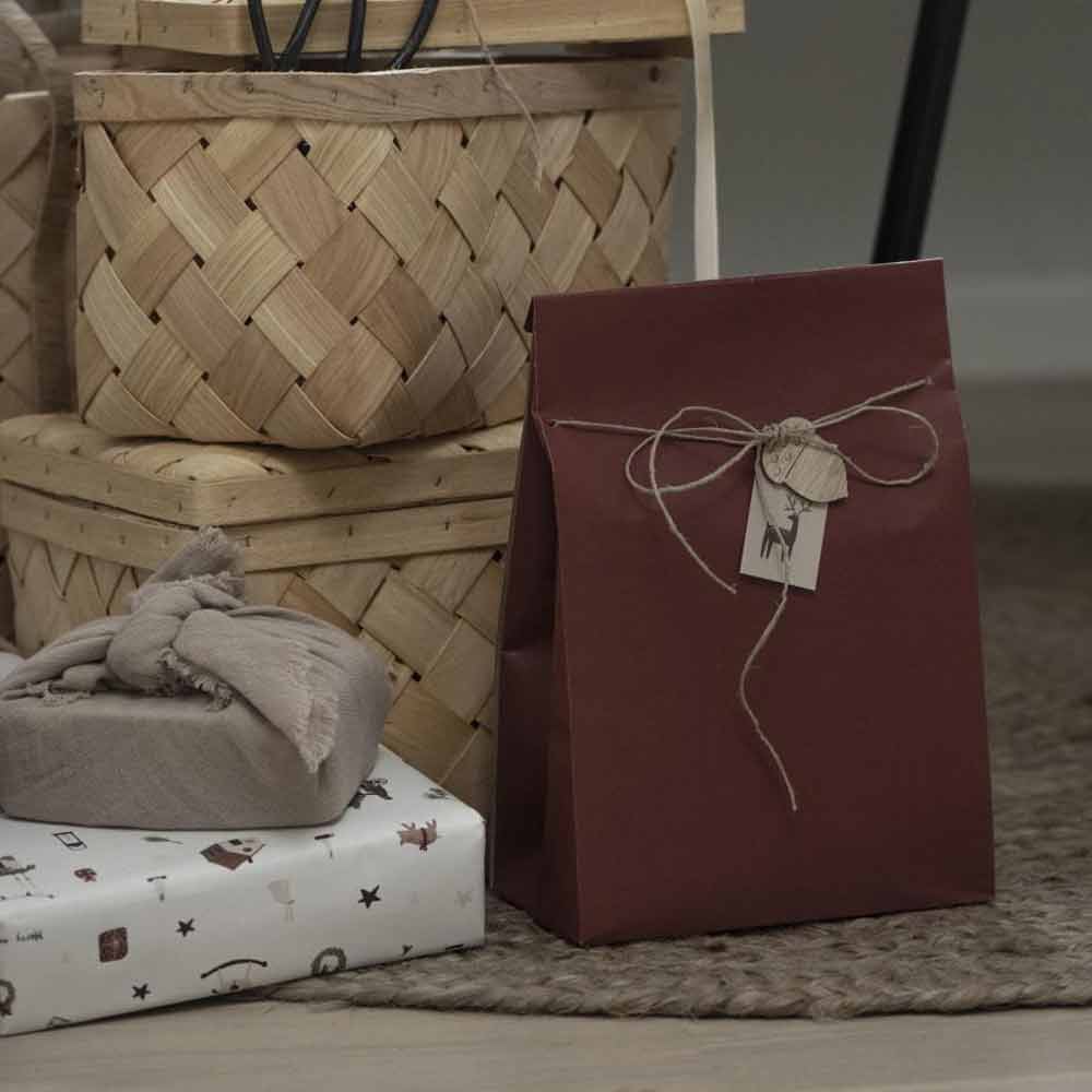 Ib Laursen - Geschenktüte einfarbig Kraftpapier