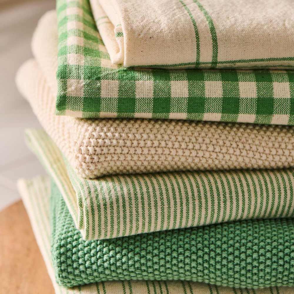 Ib Laursen - Geschirrtuch Emil mit dünnen grünen Streifen