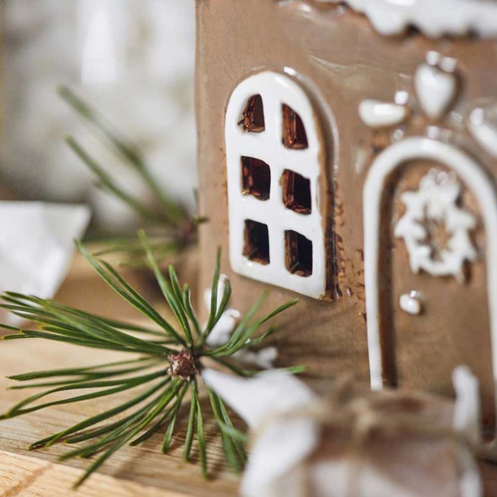 Ib Laursen - Haus für Teelicht Stillenat Gingerbread Türkranz