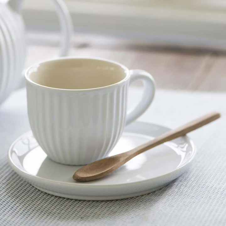 Ib Laursen - Kaffeetasse mit Untertasse Mynte Pure White 135 ml