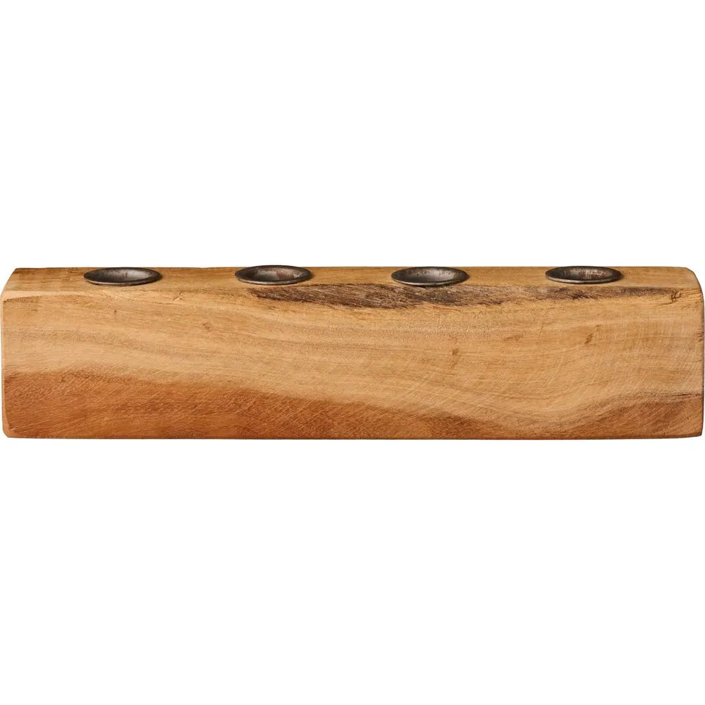 Ib Laursen - Kerzenhalter für 4 x 2,2 cm Kerzen Holzblock UNIKA