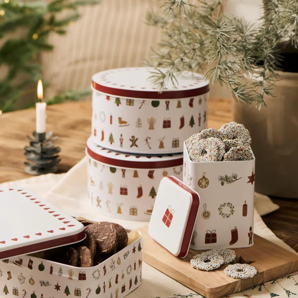 Ib Laursen - Konfektdose mit Weihnachtsmotiven My Nostalgic Christmas flach viereckig