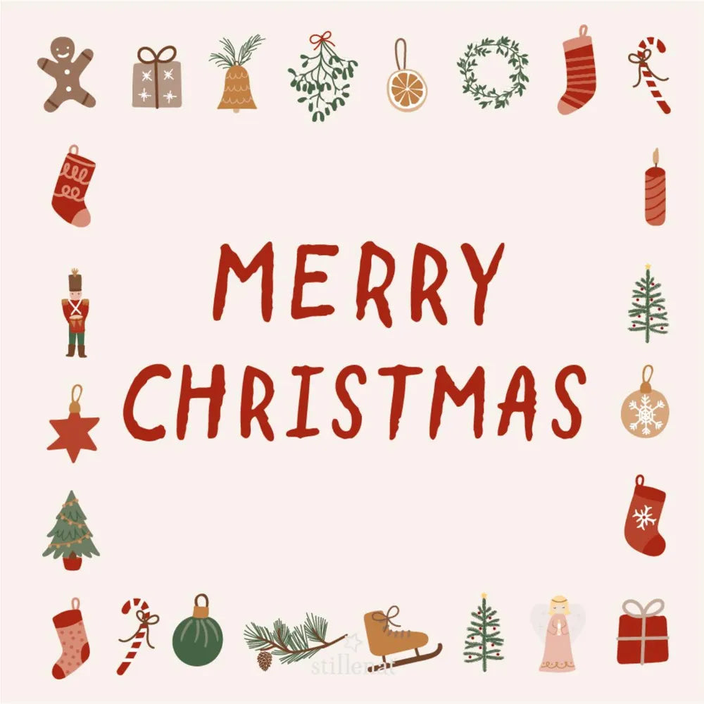 Ib Laursen - Serviette Merry Christmas und Weihnachtsmotive 20 Stck