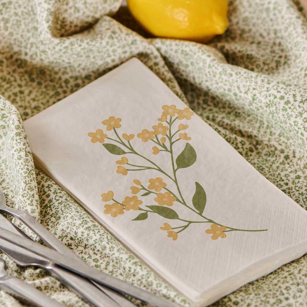 Ib Laursen - Serviette gelbe Blume 16 Stück