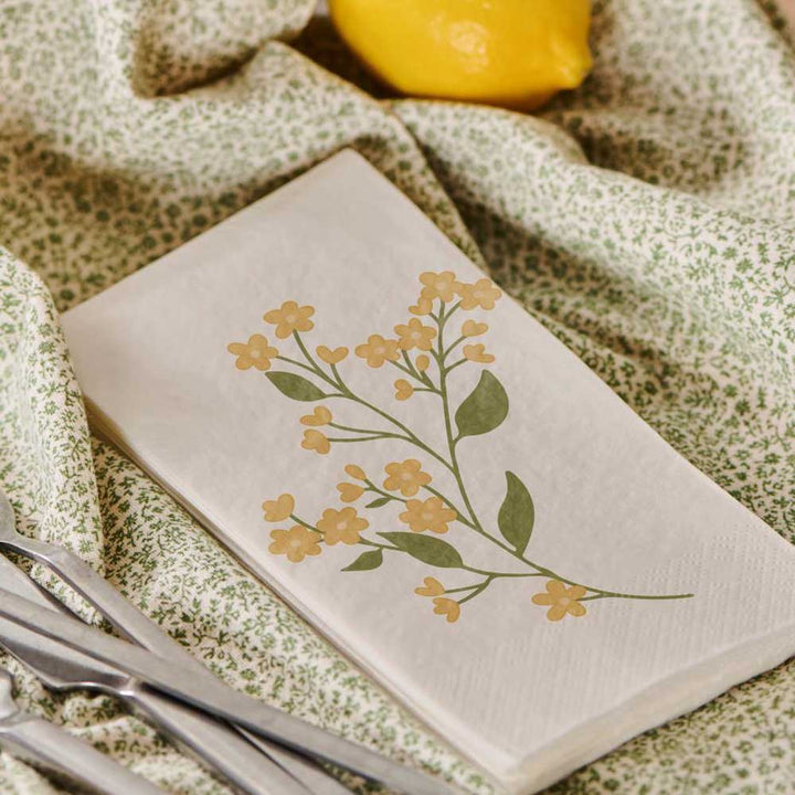 Ib Laursen - Serviette gelbe Blume 16 Stück