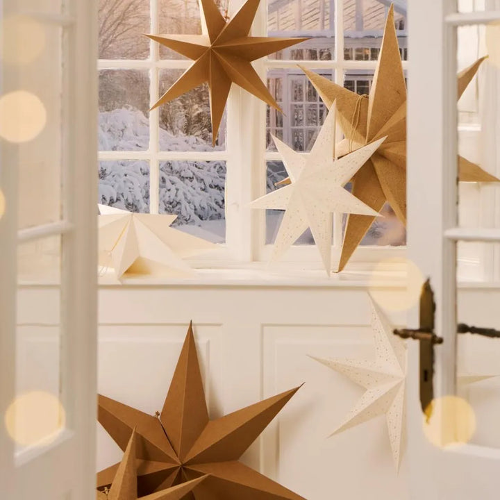 Ib Laursen - Stern zum hängen mit Lochmuster 7-seitig weiß Stella