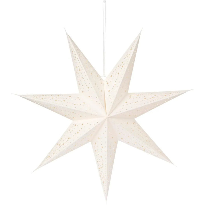 Ib Laursen - Stern zum hängen mit Lochmuster 7-seitig weiß Stella
