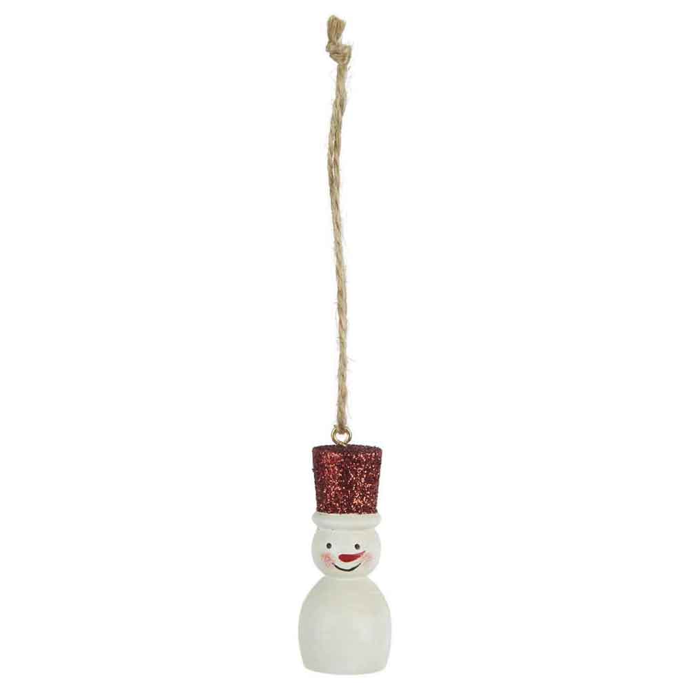 Ib Laursen - Tannenbaumschmuck Schneemann mit Glitterhut klein