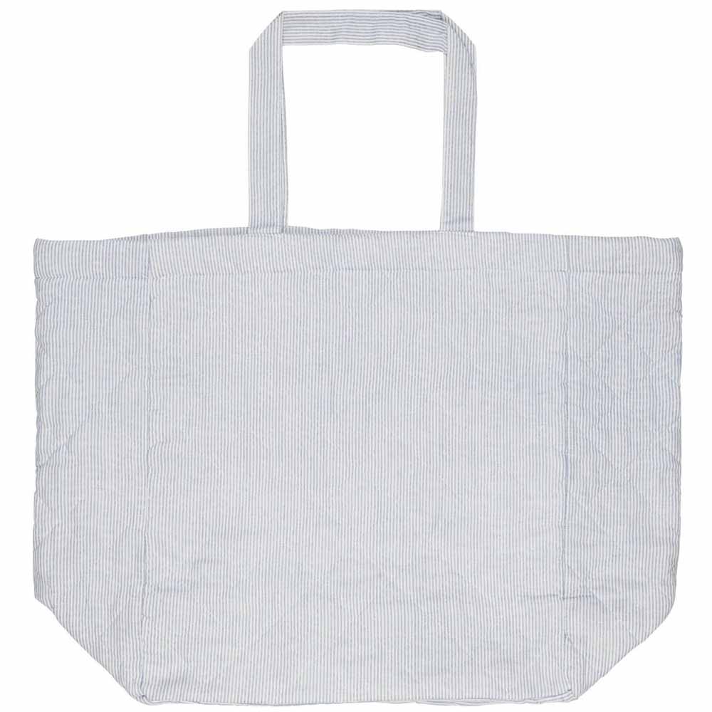 Ib Laursen - Tasche gesteppt weiß und blau gestreift