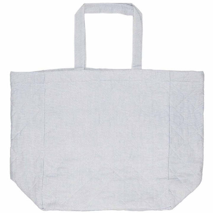 Ib Laursen - Tasche gesteppt weiß und blau gestreift