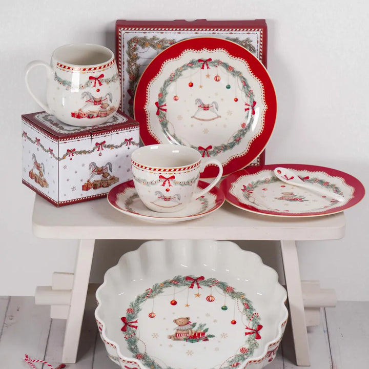 Isabelle Rose - Porzellantasse mit Untertasse Happy Holidays 250 ml