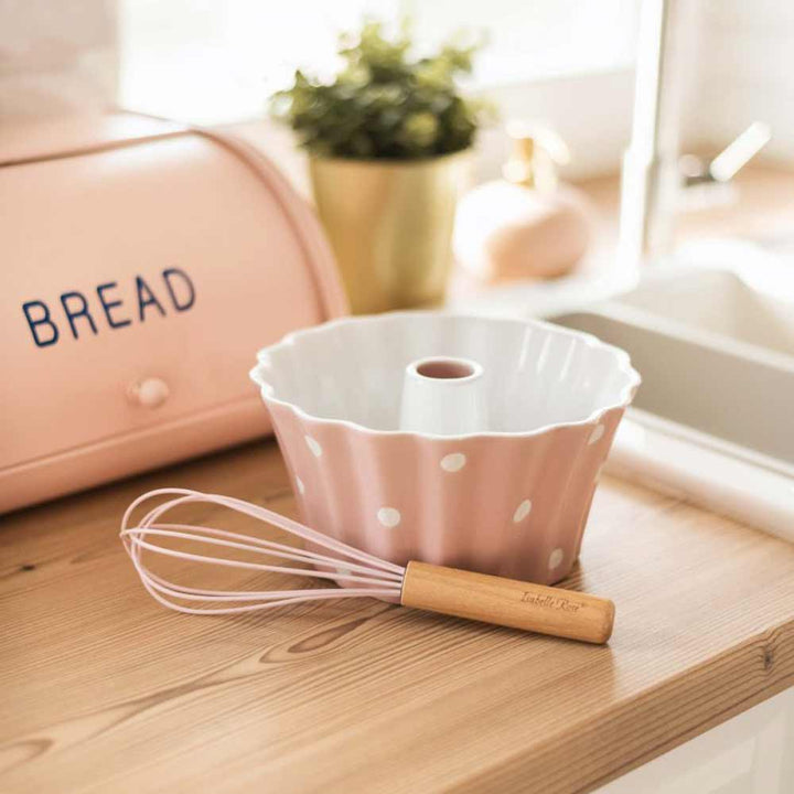 Isabelle Rose - Schneebesen mit Holzgriff und Silikon rosa