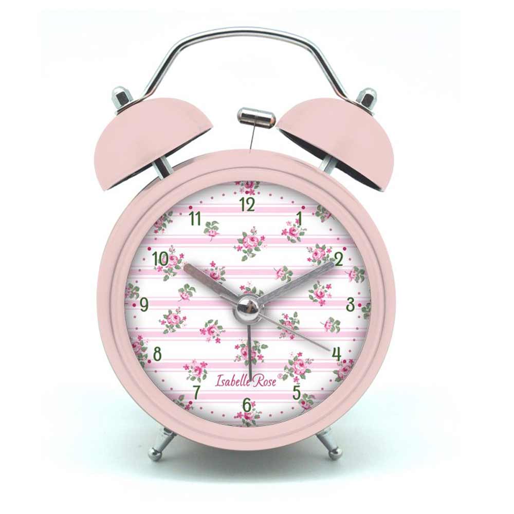 Eine Isabelle Rose – Wecker Retro mit Blumenmuster auf der Vorderseite.