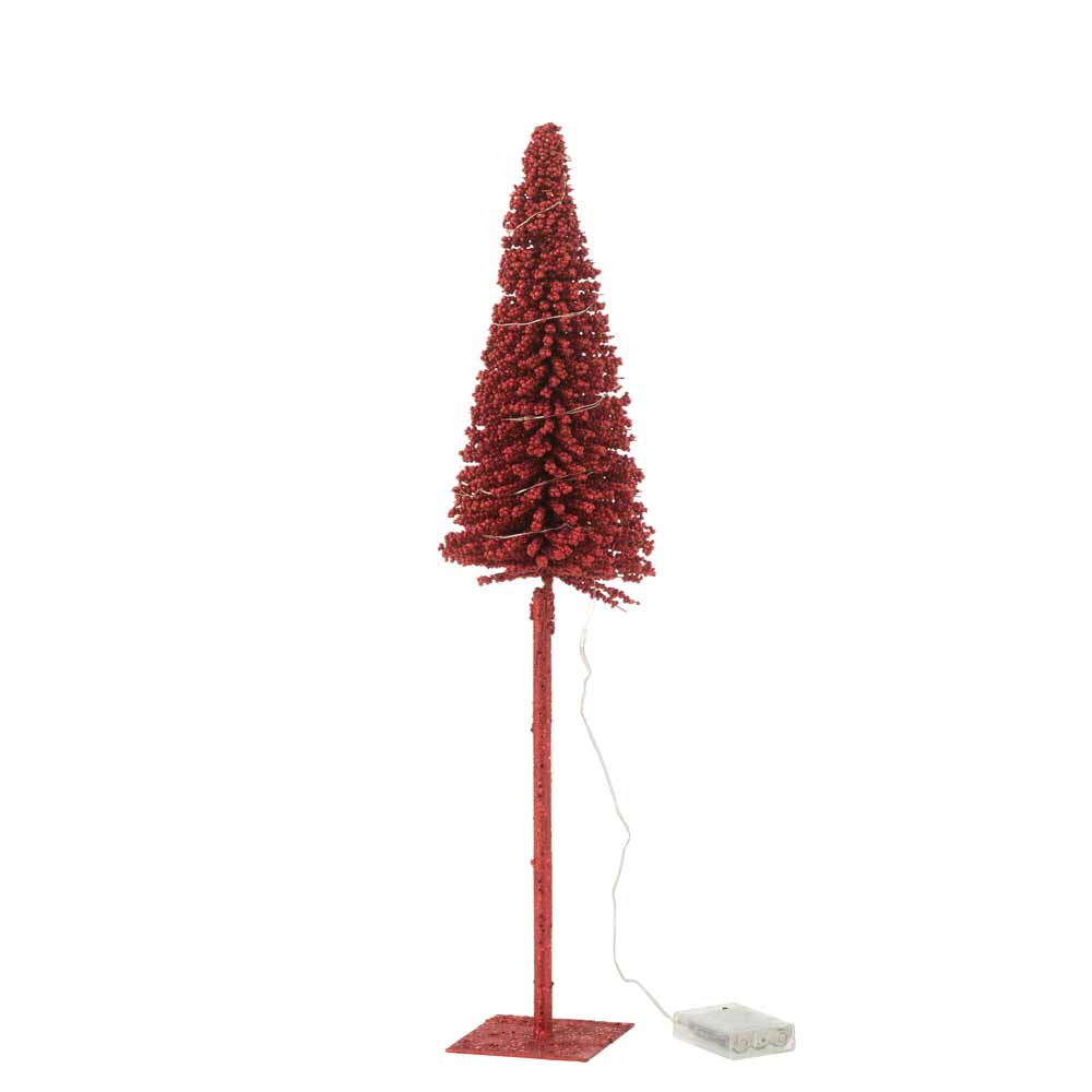 J-Line - Baum stehend Mega 58 cm rot mit LED-Beleuchtung