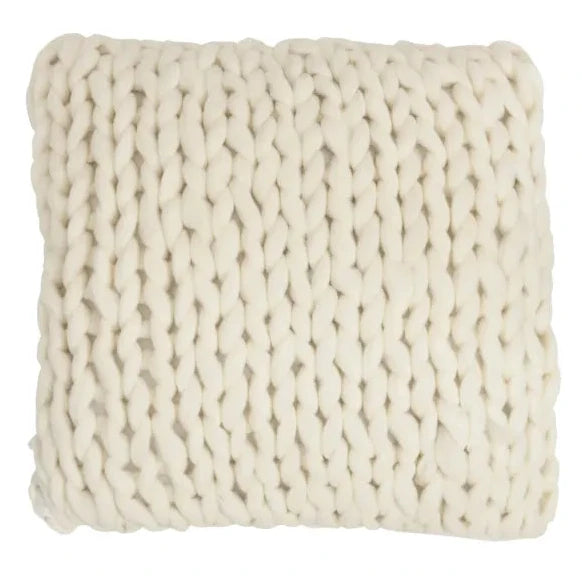 J-Line – Kissen gestrickt Hygge Home Weiß