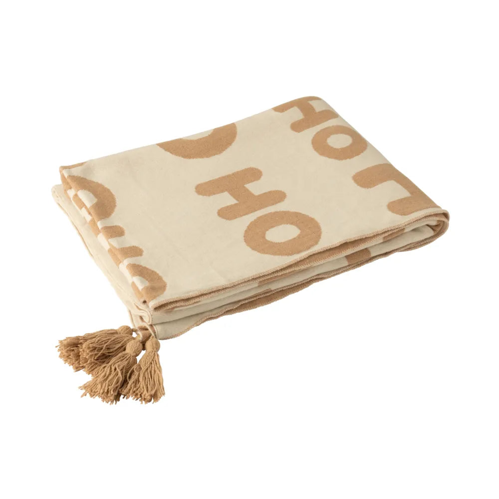 J-Line – Hohoho-Decke Weihnachtsrot/Weiß 130×170 cm – Kuscheldecke Weihnachten