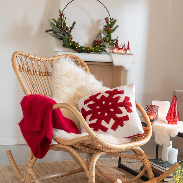 J-Line - Kissen Eiskristall Nordic red
