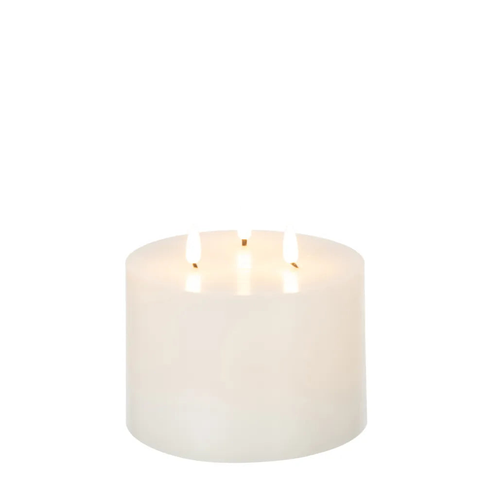 J-Line – LED-Kerze mit 3 Flammen Weiß 20 cm – LED Weihnachtskerze