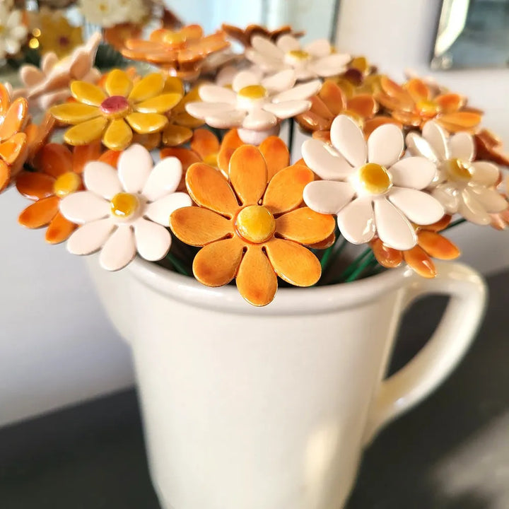 Department-M - Gänseblümchen Blume Keramik klein weiß