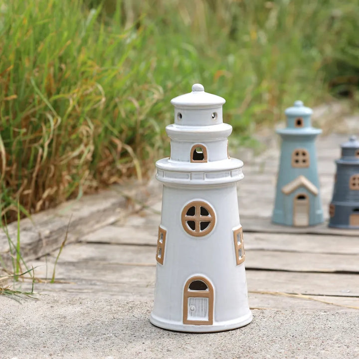 Chic Antique - Leuchtturm Keramik LED Creme