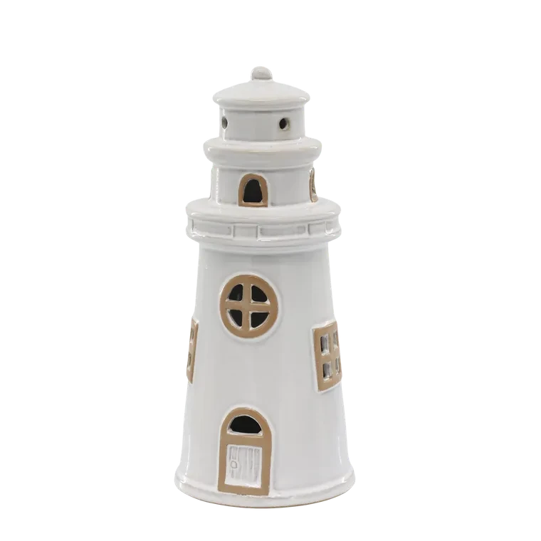 Chic Antique - Leuchtturm Keramik LED Creme