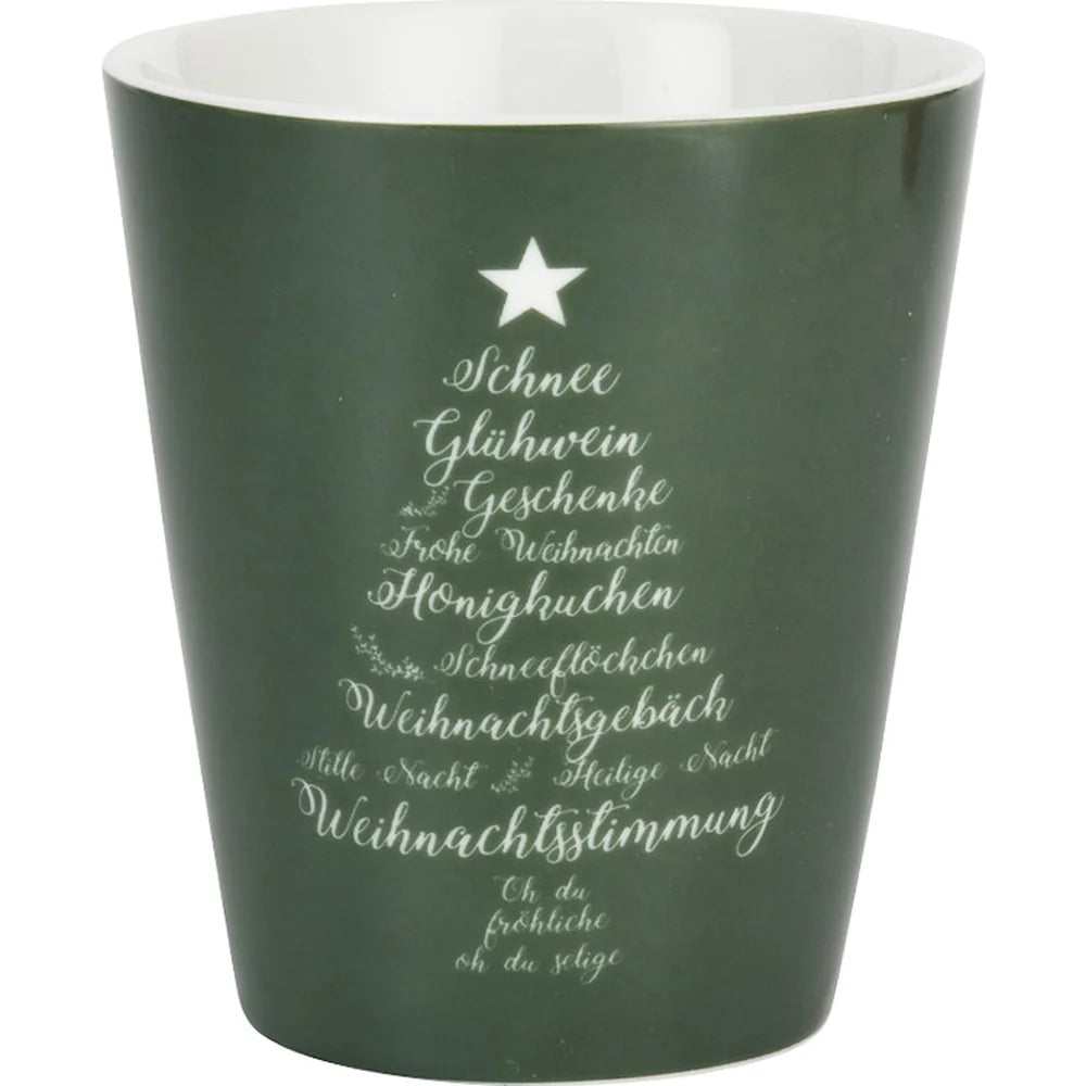 Krasilnikoff - Becher Christmas Words Green