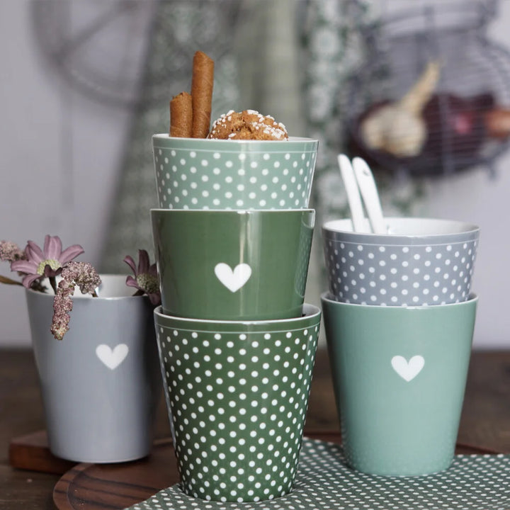 Krasilnikoff - Becher Micro Dots Olive Green