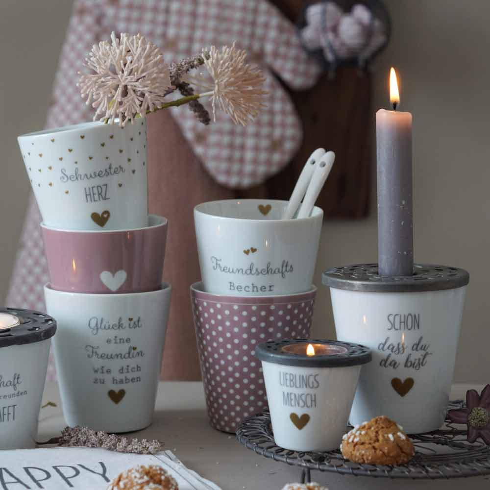 Krasilnikoff - Happy Mug Micro dots Dusty Pink