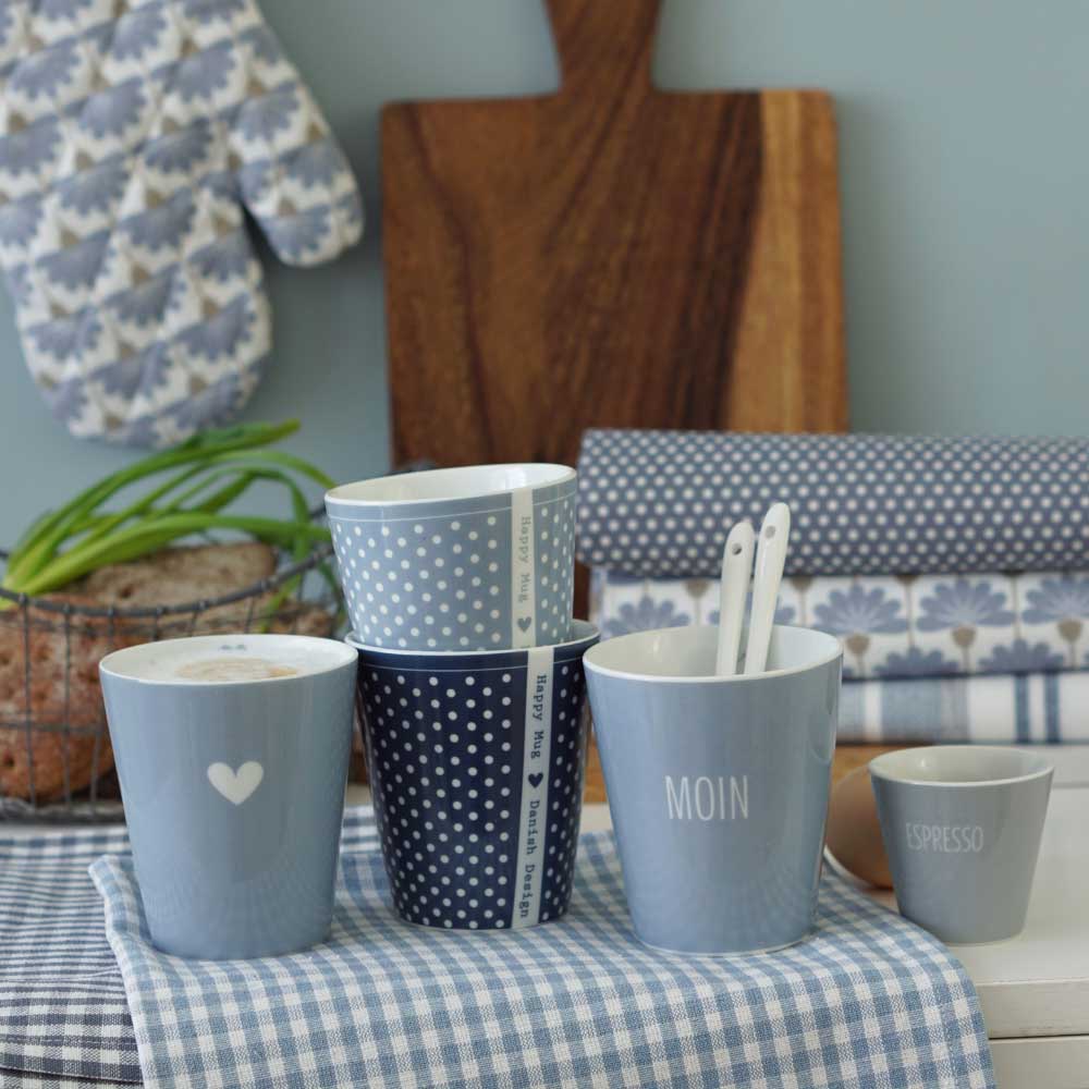 Krasilnikoff - Happy Mug kleine Punkte Dusty Blue