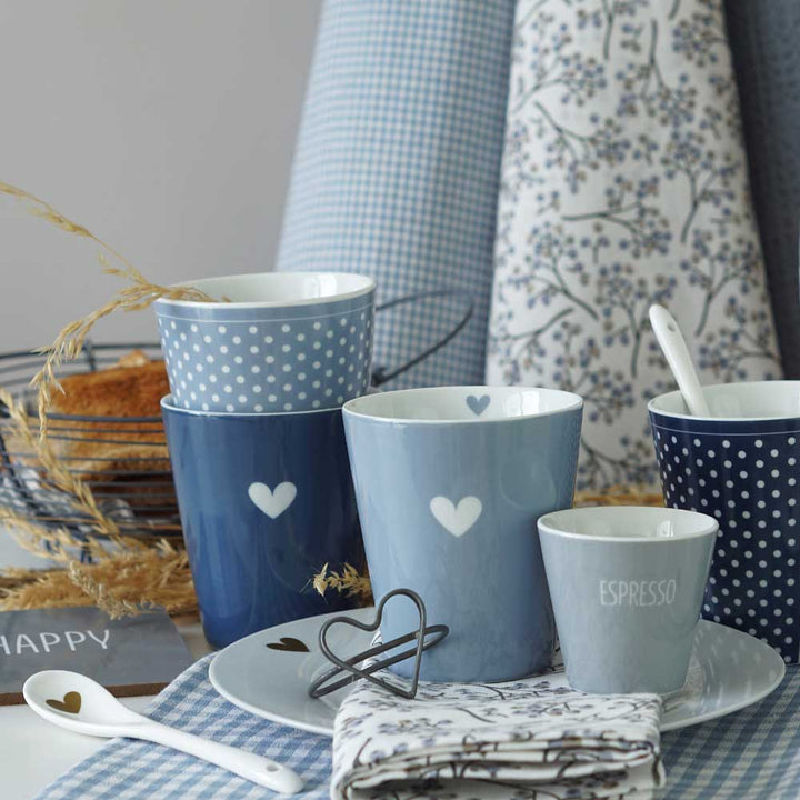 Krasilnikoff - Happy Mug kleine Punkte Dusty Blue