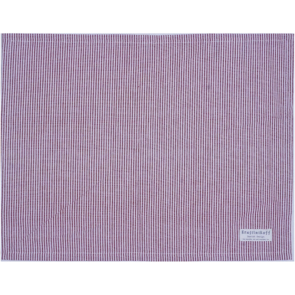 Krasilnikoff - Platzset Thin Stripes Scarlet Red