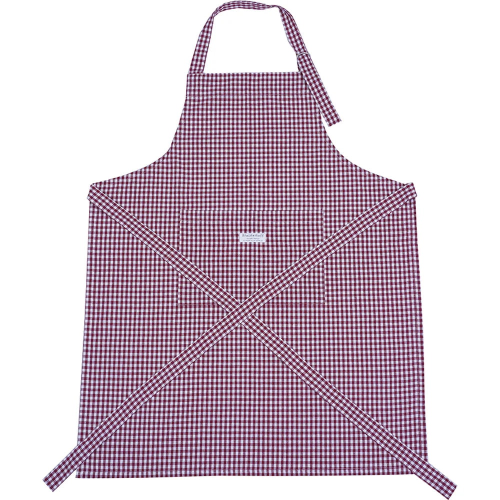 Krasilnikoff - Kochschürze Medium Check Scarlet Red