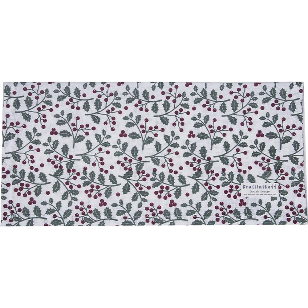 Krasilnikoff - Stoffserviette Christmas Holly Green