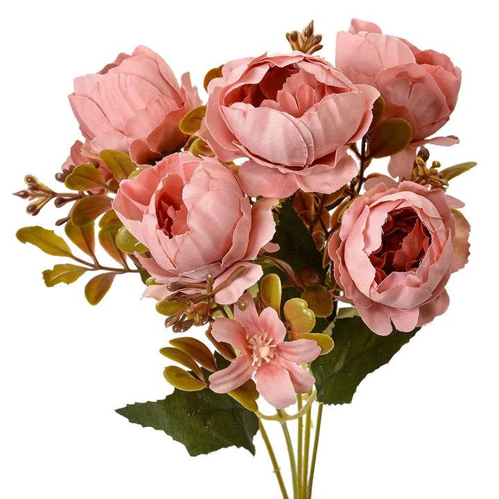 Clayre & Eef - Künstliche Blume Rosen rosa 34 cm