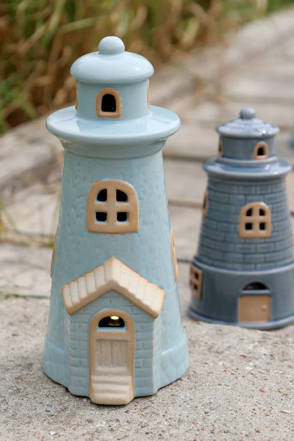 Chic Antique - Leuchtturm Keramik LED Sky Blue